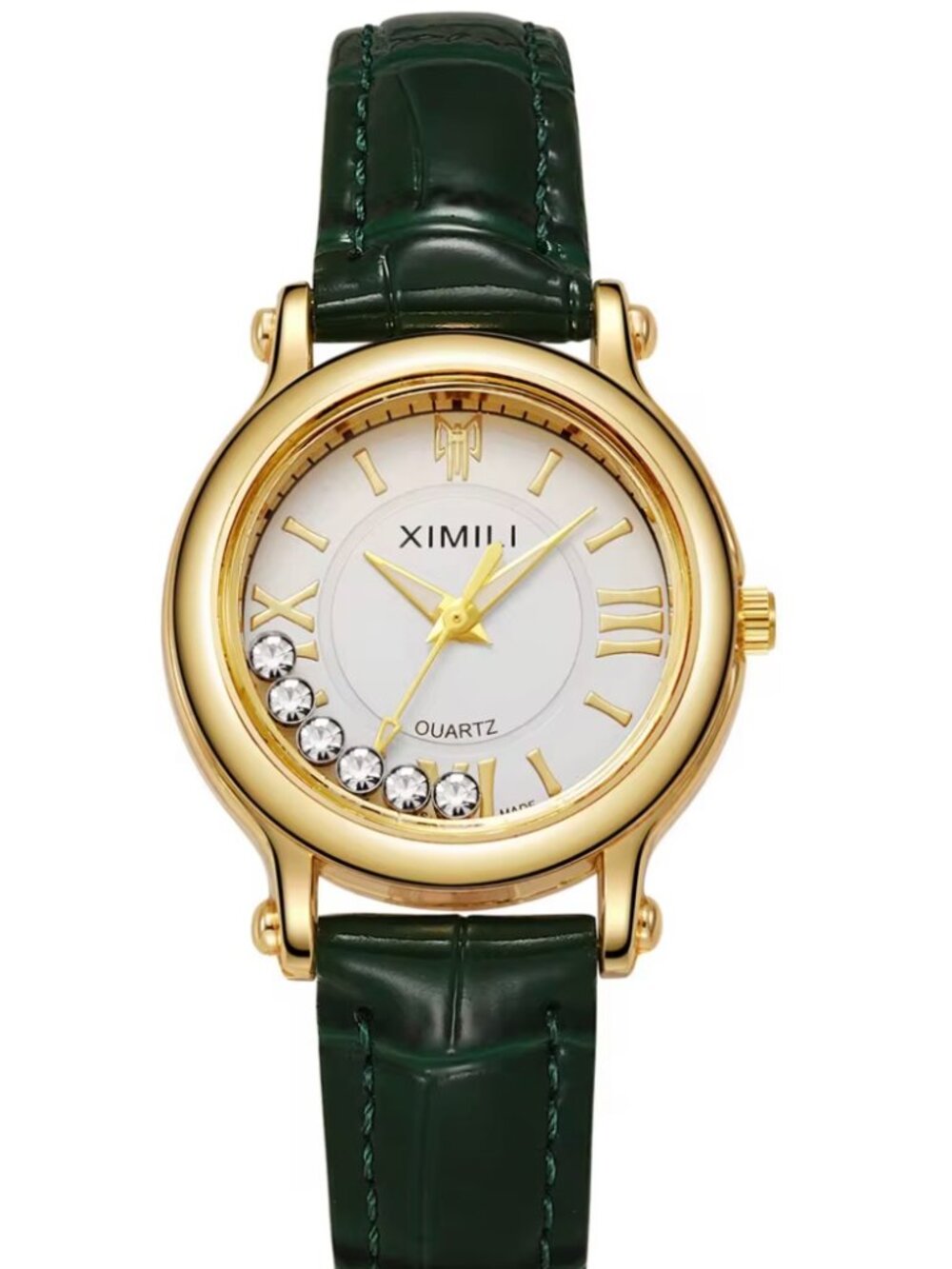 Chopard-Styling Ladies Floating Diamonds 25mm Wristwatch